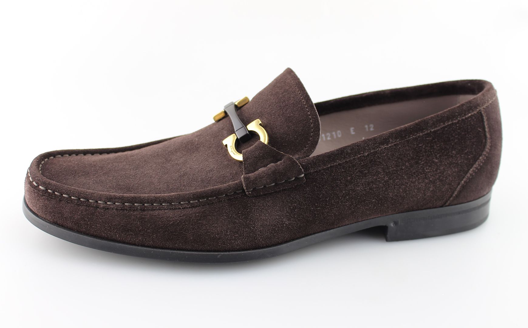 Men's SALVATORE FERRAGAMO 'Grandioso' Brown Suede Loafers Size US 12